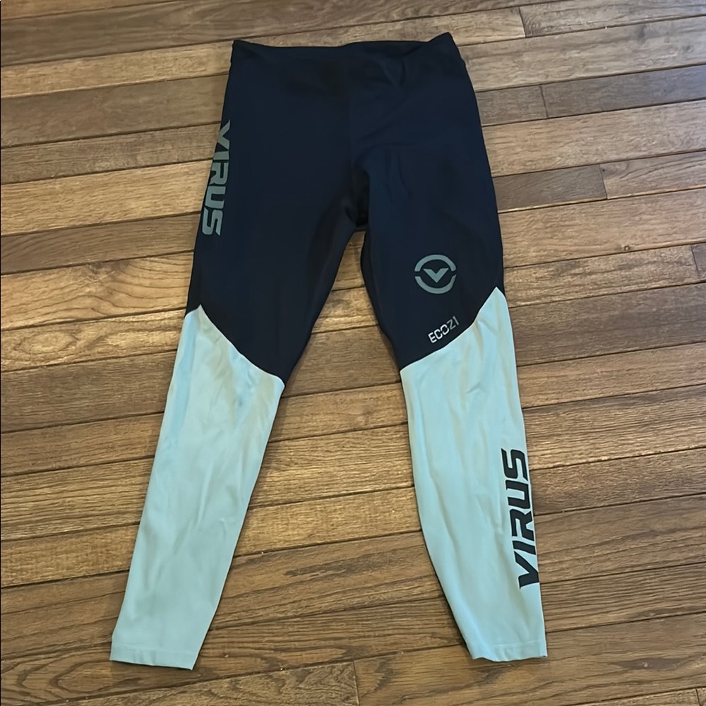 Virus Black and Light Green Leggings